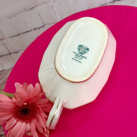Vintage China Gravy Boat, Pink Floral China, Edwin Knowles China, Serving Dish - Picture 3 of 5